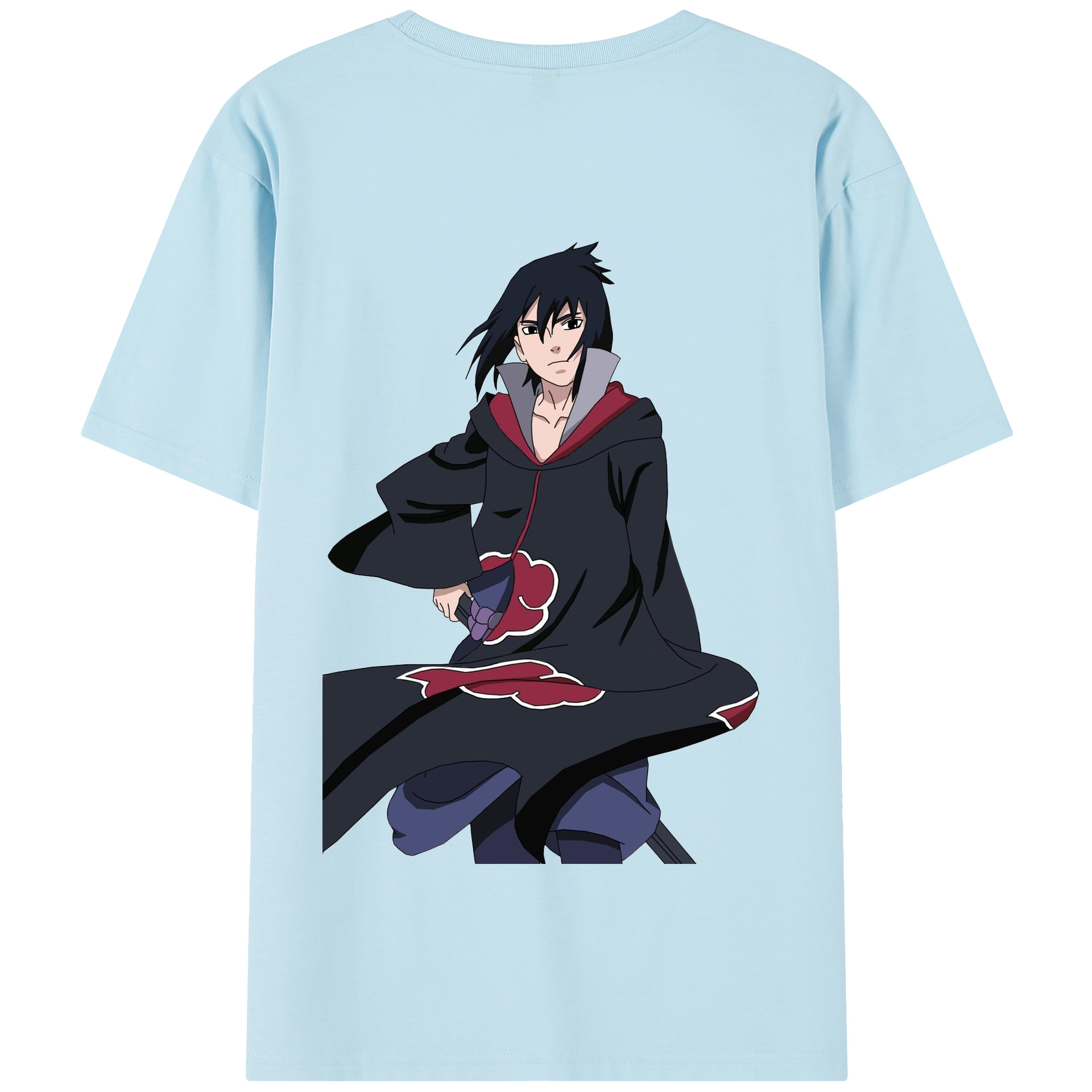 （画像用） NARUTO -ナルト- うちは サスケ Uchiha Sasuke 綿100％半袖Tシャツ（背面プリント）